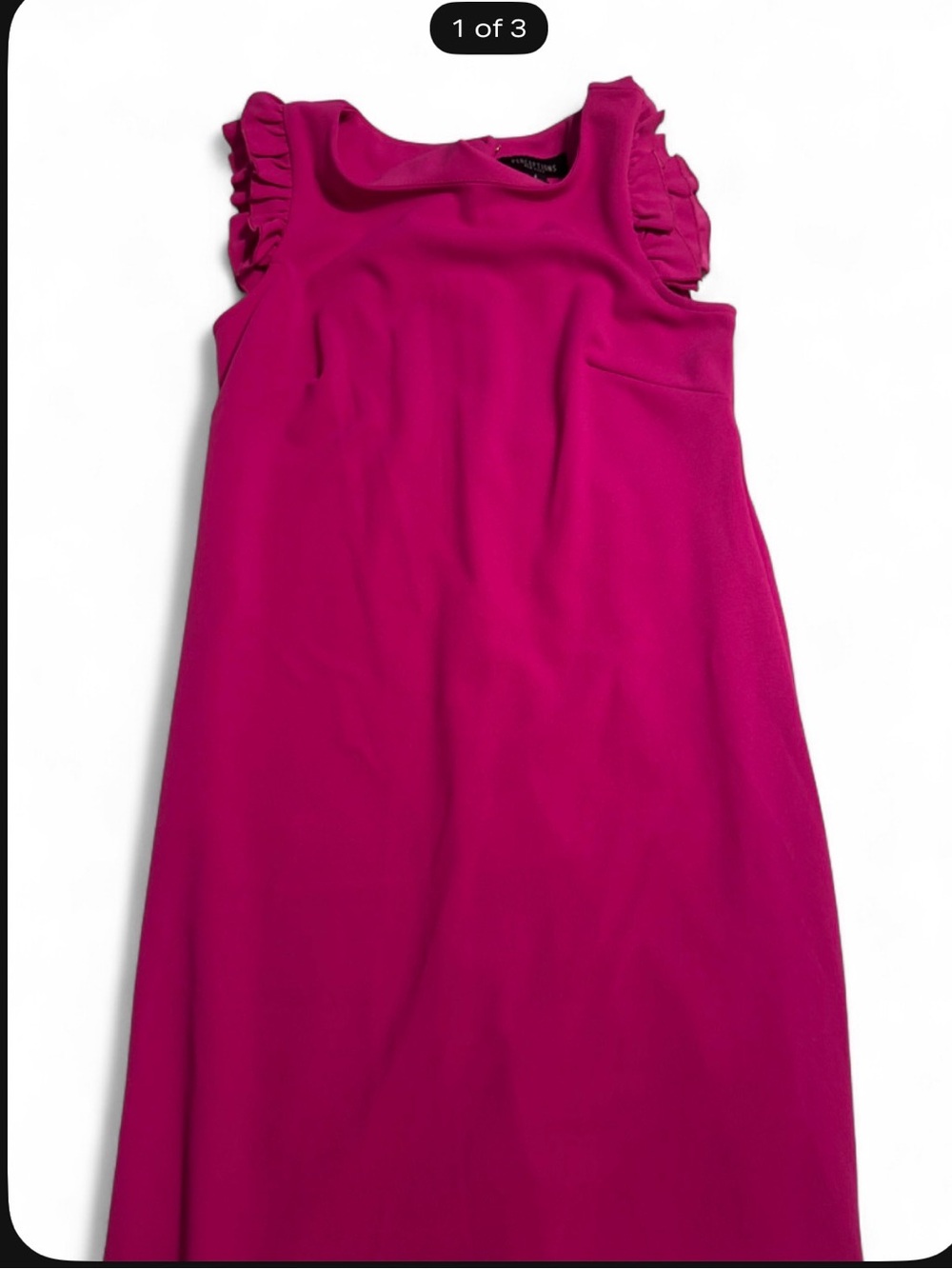 Perceptions Fuchsia Ruffle-Sleeve A-Line Dress